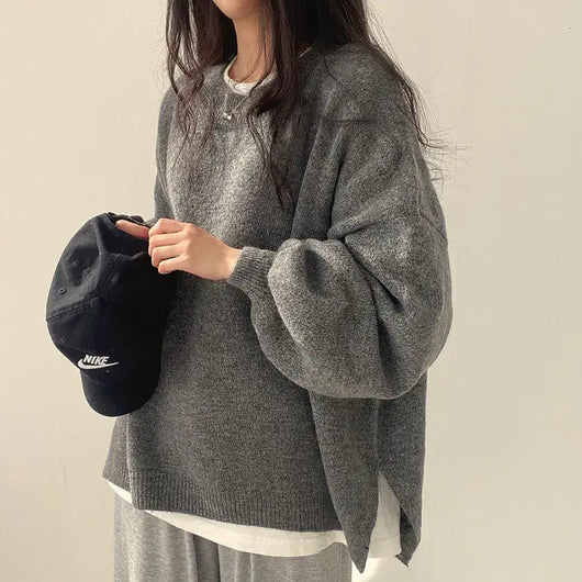Women's Drop Shoulder Hem Sweater
