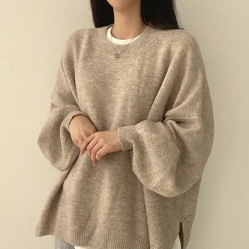Women's Drop Shoulder Hem Sweater