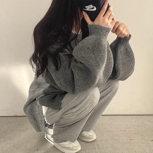 Women's Drop Shoulder Hem Sweater