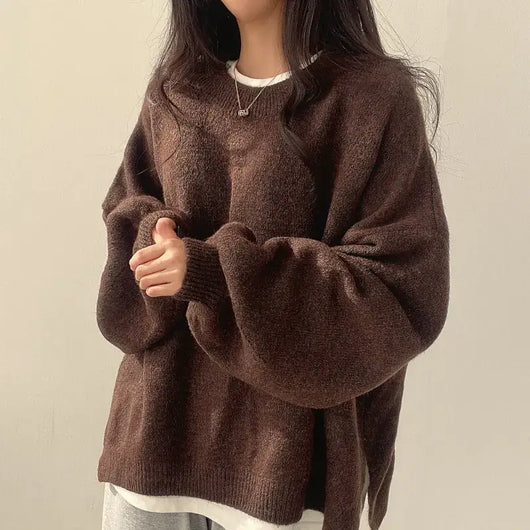 Women's Drop Shoulder Hem Sweater